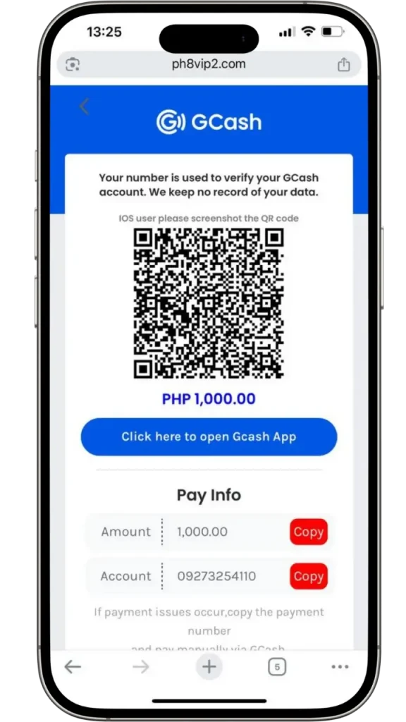 TOPONE Deposito Gcash account